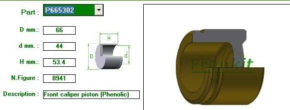 Brake caliper piston rear P665302 - image 2