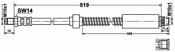 Brake hose front PU21.147