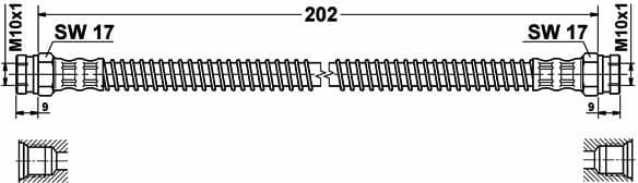 Brake hose rear PU21.148