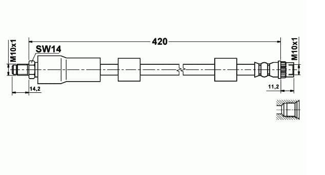 Brake hose front PU21.169