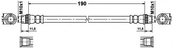 Brake hose rear PU21.184