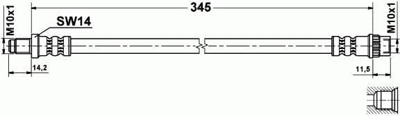 Brake hose front RT21.108.