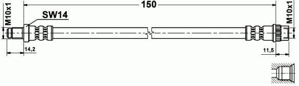 Brake hose rear RT21.173
