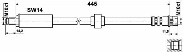 Brake hose front RT21.177