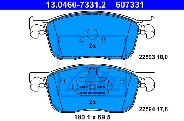 Brake Pad Set, disc brake 13.0460-7331.2