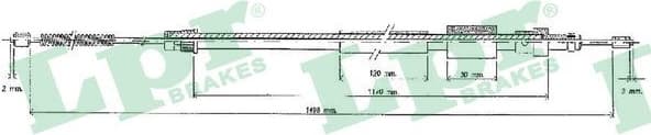 Cable, parking brake C0122B