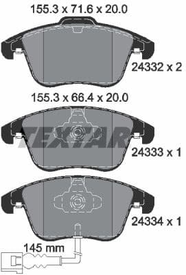 Brake Pad Set, disc brake 2433301