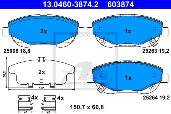 Brake Pad Set, disc brake 13046038742