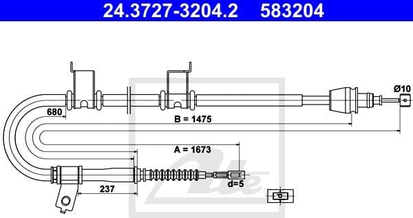 Cable Pull, parking brake 24.3727-3204.2