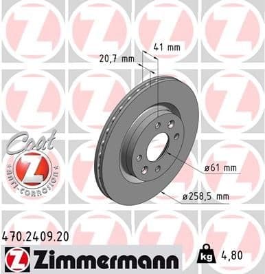 Brake Disc COAT Z 470.2409.20