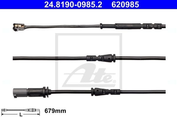 Warning Contact, brake pad wear 24.8190-0985.2