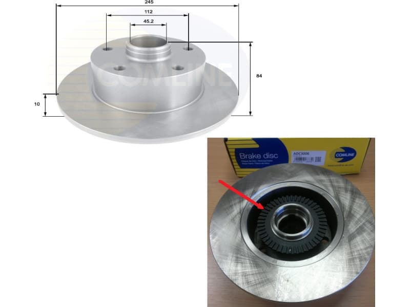 Brake disc, 1pcs REAR ADC3006 - image 4