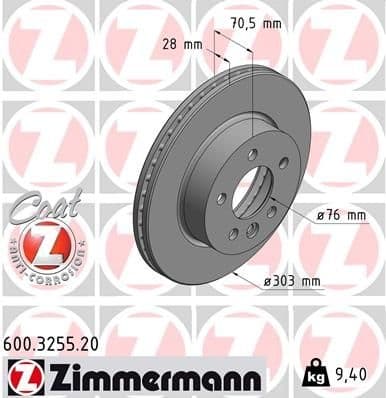 Brake Disc COAT Z 600.3255.20
