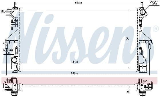 Radiator, engine cooling 606554