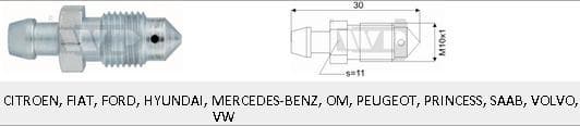 Brake cylinder bleeder SN039