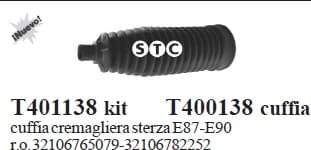 Steering rack boot (gaiter) T400138