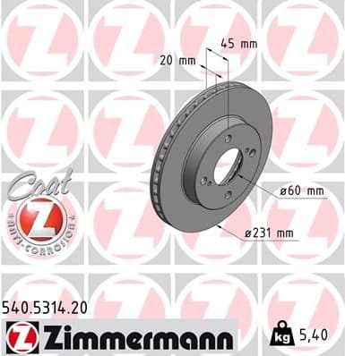 Brake Disc COAT Z 540.5314.20