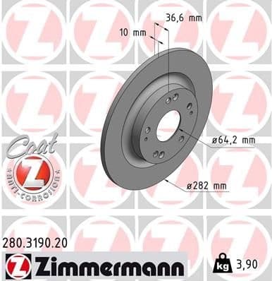 Brake Disc COAT Z 280.3190.20
