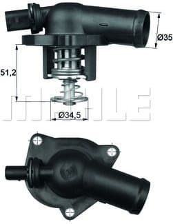 Thermostat, coolant BEHR TI17109