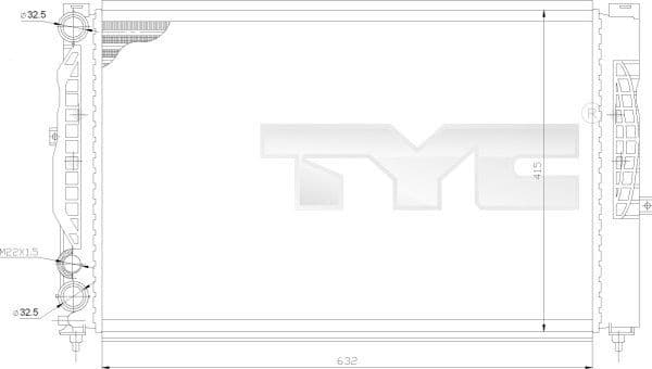 Radiator, engine cooling 702-0011