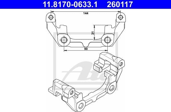 Bracket, brake caliper 11.8170-0633.1