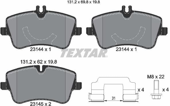 Brake Pad Set, disc brake 2314401
