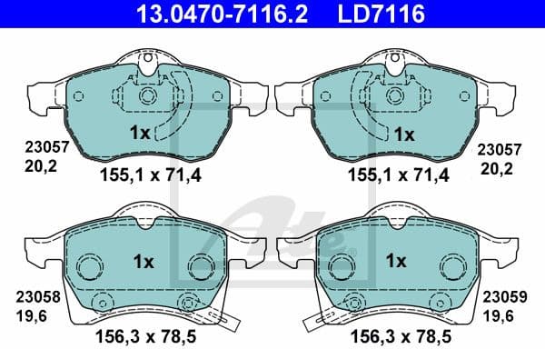 Brake Pad Set, disc brake 13.0470-7116.2
