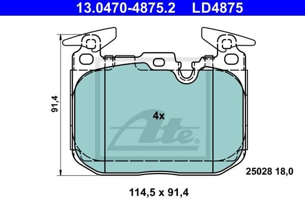 Brake Pad Set, disc brake ATE Ceramic 13047048752