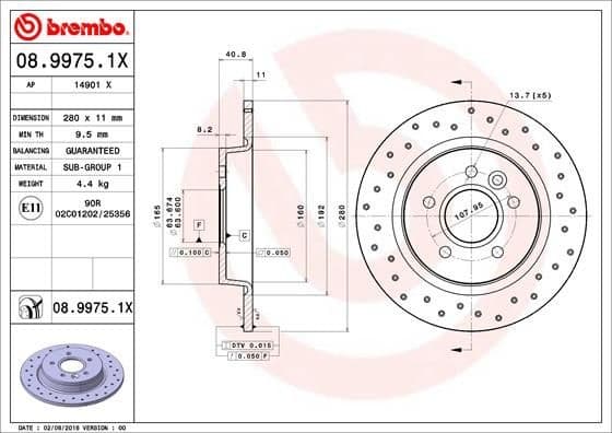 Brake Disc XTRA LINE - Xtra 08.9975.1X