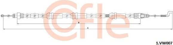 Cable Pull, parking brake 1.VK007