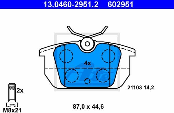 Brake Pad Set, disc brake 13.0460-2951.2