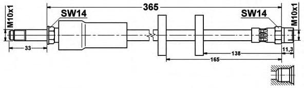 Brake hose front VO21.141