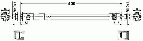 Brake hose rear VW21.174