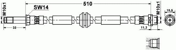 Brake hose front VW21.177