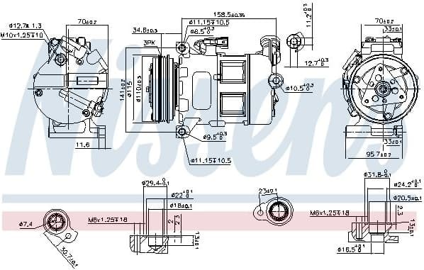 Compressor, air conditioning ** FIRST FIT ** 890062
