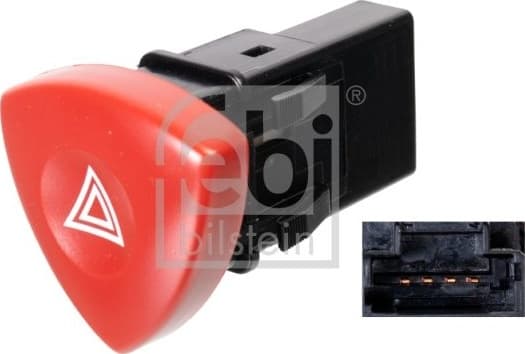 Hazard Warning Light Switch febi Plus 107792