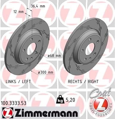Brake Disc BLACK Z 100.3333.53