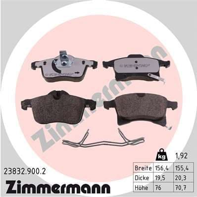 Brake Pad Set, disc brake rd:z 23832.900.2