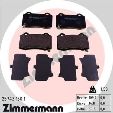 Brake Pad Set, disc brake 25743.150.1