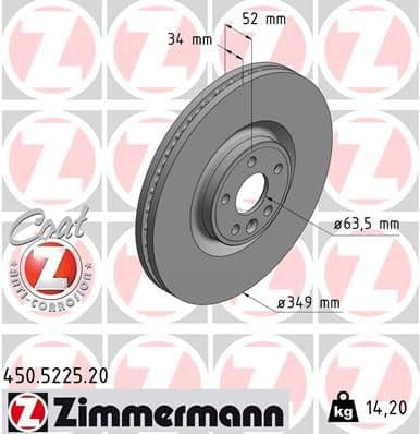 Brake Disc COAT Z 450.5225.20
