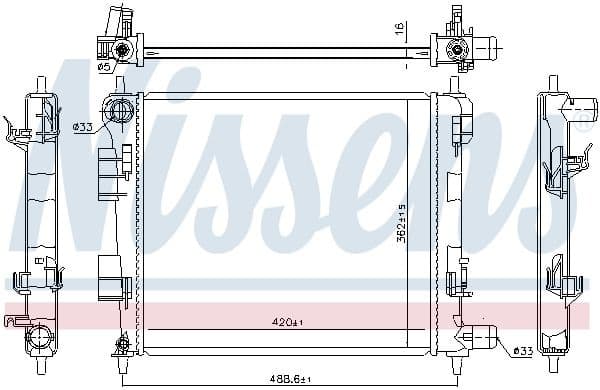 Radiator, engine cooling 675024