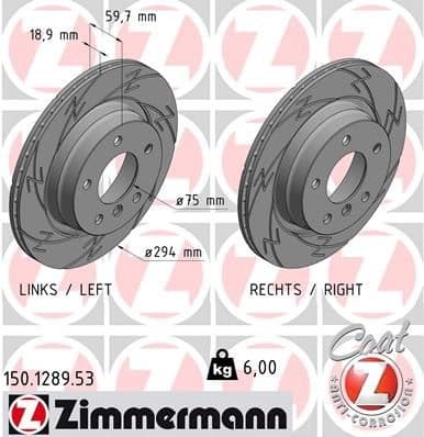 Brake Disc BLACK Z 150.1289.53