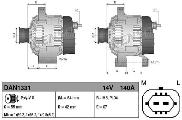 Alternator DAN1331 - image 3
