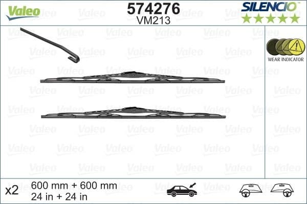 Wiper Blade SILENCIO CONVENTIONAL SET 574276