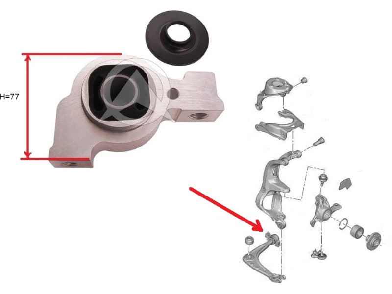 Silentblock front axle 271089