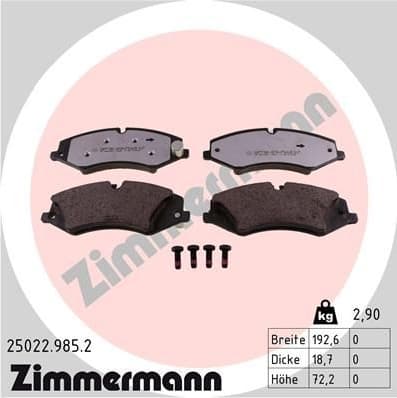 Brake Pad Set, disc brake rd:z 25022.985.2