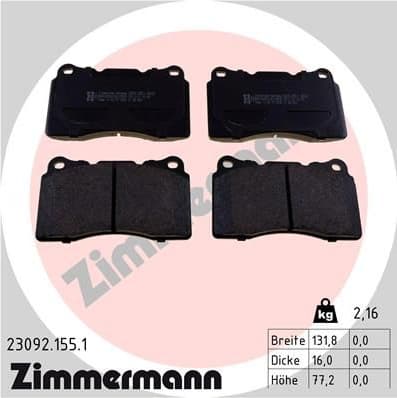 Brake Pad Set, disc brake 23092.155.1