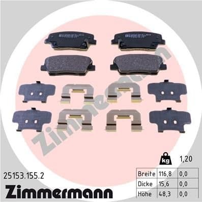 Brake Pad Set, disc brake 25153.155.2