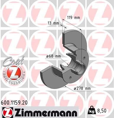 Brake Disc COAT Z 600.1159.20