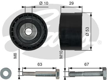 Deflection Pulley/Guide Pulley, timing belt PowerGrip™ T42140